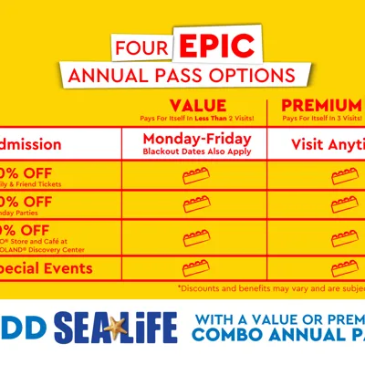 LEGOLAND Discovery Center Annual Pass Information