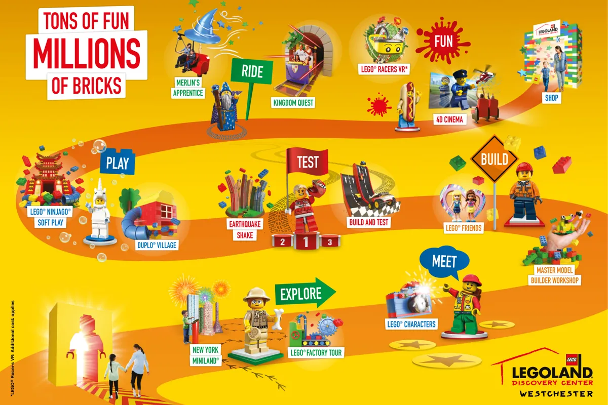 New legoland discovery center in columbus features cleveland skyline Map of Attractions | LEGOLAND Discovery Center Westchester